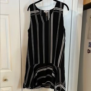 1. State Monochrome Striped V-Neck Dress